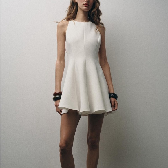 ZARA WHITE HALTER DRESS - Picture 2 of 8